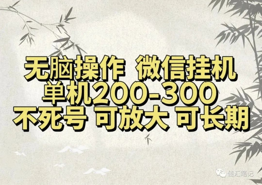 无脑操作微信视频号挂机单机200-300一天，不死号，可放大，工作室实测-八宾资源