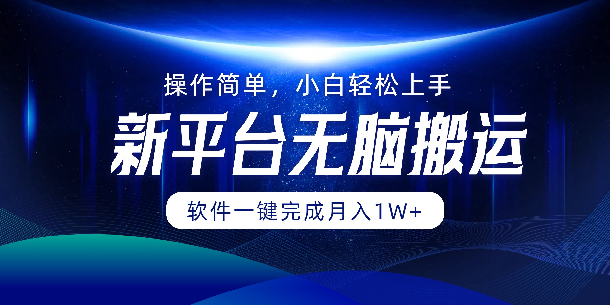 新平台无脑搬运月入1W+软件一键完成，简单无脑小白也能轻松上手-迪思分享