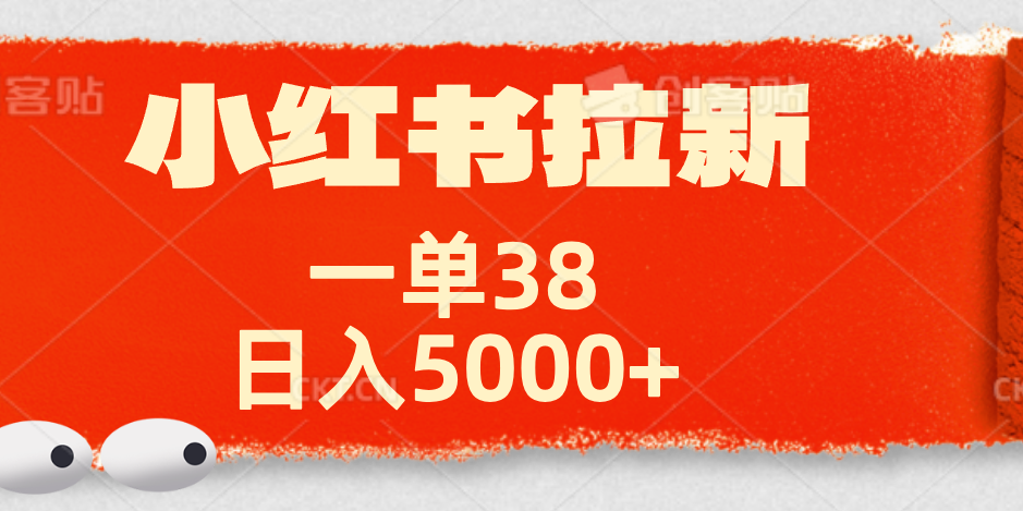 小红书拉新项目，一单38元！日入5000+【揭秘】-八宾资源